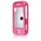 Hard Plastic Shield Protector Case with Leatherette Coating for Samsung Glyde U940 - PINK