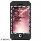 BLACK Diamond Bling Rubber Feel Hard Plastic Case for Apple iPhone