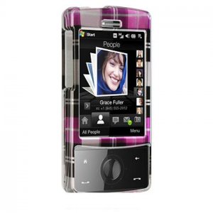 Hard Plastic Shield Protector Faceplate Case for HTC Touch Diamond CDMA - Hot Pink Check