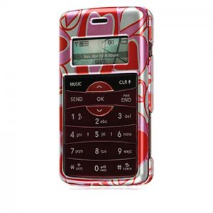 Crystal Hard Shell Shield Protector Case with Belt Clip for LG enV2 VX9100 - Red Hearts