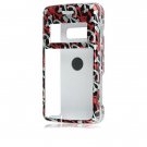 Hard Plastic Shield Protector Faceplate Case for LG enV2 VX9100 - Red Skulls