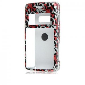 Hard Plastic Shield Protector Faceplate Case for LG enV2 VX9100 - Red Skulls