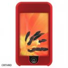 Rubber Shield Protector Case for Apple iTouch w/ Belt Clip - Red