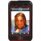 BLACK Apple iTouch Redline Leather Snap-On Case