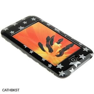 Crystal Shield Protector Case for Apple iTouch - Black Stars
