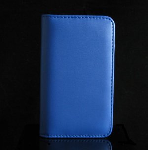 Apple iTouch 2nd Generation Leather Wallet Cover Case - Blue