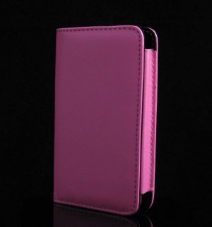 Apple iTouch 2nd Generation Leather Wallet Cover Case - Pink