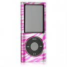 Crystal Hard Shell Shield Protector Design Case for iPod Nano Chromatic - Pink/Silver Zebra