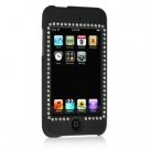 Hard Plastic Diamond Design Bling Case For iTouch 2 - Black