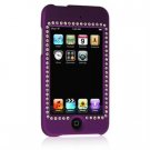 Hard Plastic Diamond Design Bling Case For iTouch 2 - Purple