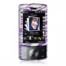 Hard Plastic Shield Protector Faceplate Case for HTC Touch Diamond CDMA - Purple Zebra