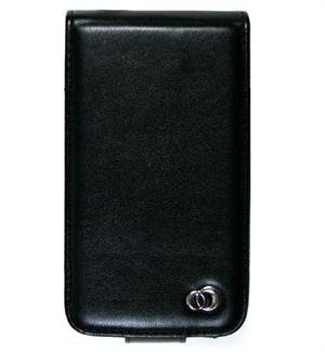 VERTICAL Leather Carrying Case Cover for Apple iPhone - BLACK