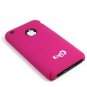 Ultra Slim PolyCarbonate Rubber Texture Hard Shell Case w/ Free Screen Protector - HOT PINK