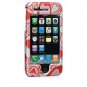Hard Plastic Shield Protector Faceplate Case for Apple iPhone 3G - Red Hearts