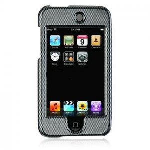 Hard Plastic Shield Protector Faceplate Case for Apple iTouch 2 - Carbon Fiber
