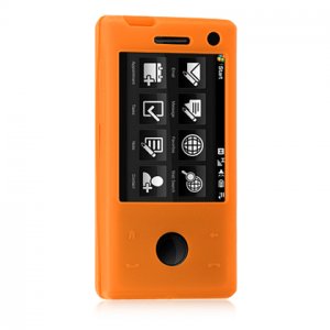Soft Rubber Silicone Skin Cover Case for HTC Fuze - Orange