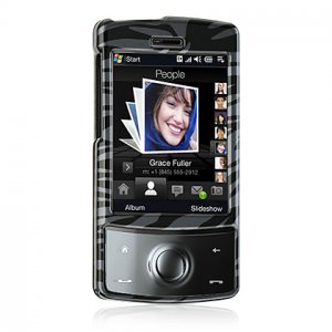 Hard Plastic Shield Protector Faceplate Case for HTC Touch Diamond (CDMA) - Black Zebra