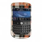 Hard Plastic Shield Protector Faceplate Case for BlackBerry Bold 9000 - Burgundy Check