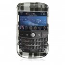 Hard Plastic Shield Protector Faceplate Case for BlackBerry Bold 9000 - Black Check