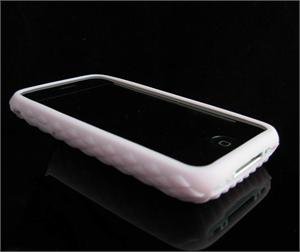 Premium High-Grade Textured Soft Rubber Silicone Skin Cover Case for Apple iPhone 3G - Pink