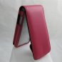 Vertical Leathrette Cover Case Pouch for Samsung Instinct M800 - Hot Pink