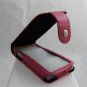Vertical Leathrette Cover Case Pouch for Samsung Instinct M800 - Hot Pink