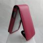 Vertical Leathrette Cover Case Pouch for Samsung Instinct M800 - Hot Pink