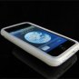 Apple iPhone 3G Soft Silicone Rubber Ribbed Skin Case w/ Logo Cutout - WHITE