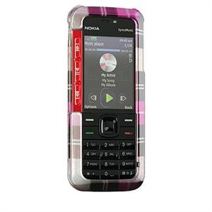 Hard Plastic Shield Protector Case w/ Belt Clip for NOKIA 5310 - Hot Pink Check