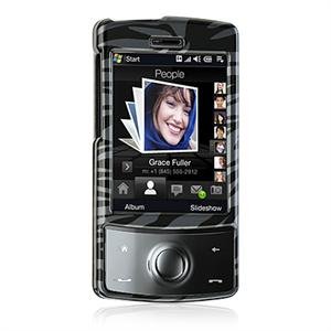 Hard Plastic Shield Protector Faceplate Case for HTC Touch Diamond (CDMA) - Black Zebra
