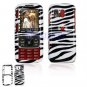 Hard Plastic Design Cover Case for Samsung Rant M540 - Black / White Zebra Stripes