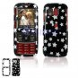 Hard Plastic Design Cover Case for Samsung Rant M540 - Black Stars