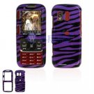 Hard Plastic Design Cover Case for Samsung Rant M540 - Purple / Black Zebra Stripes