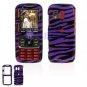 Hard Plastic Design Cover Case for Samsung Rant M540 - Purple / Black Zebra Stripes