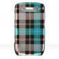 Hard Plastic Design Cover Case for BlackBerry Javelin 8900 - Blue Check