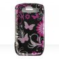 Hard Plastic Design Cover Case for BlackBerry Javelin 8900 - Pink Butterfly
