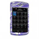 Hard Plastic Design Cover Case for BlackBerry Storm 9500/9530 - Purple Silver Zebra