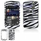 Hard Plastic Design Cover Case for BlackBerry Curve 8350i (Sprint/Nextel) - Black / White Zebra