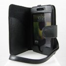 Leather Wallet Carrying Case for Apple iTouch 2 (2nd Gen) - Black