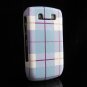 Hard Plastic Design Cover Case for BlackBerry Javelin 8900 - Blue Plaid