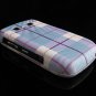 Hard Plastic Design Cover Case for BlackBerry Javelin 8900 - Blue Plaid