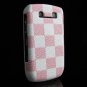 Hard Plastic Design Cover Case for BlackBerry Javelin 8900 - Pink / White Check