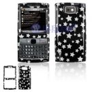 Hard Plastic Design Cover Case for Samsung Epix i907 - Black Silver Stars