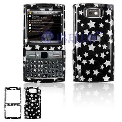 Hard Plastic Design Cover Case for Samsung Epix i907 - Black Silver Stars