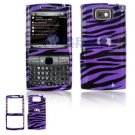 Hard Plastic Design Cover Case for Samsung Epix i907 - Purple Black Zebra
