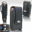 Black Leather Vertical Extendable Belt Clip Pouch Case for Samsung Eternity A867 (#3)
