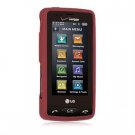 Soft Rubber Silicone Skin Cover Case for LG Versa VX 9600 - Burgundy