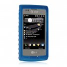 Soft Rubber Silicone Skin Cover Case for LG Incite CT810 - Blue