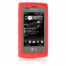 Soft Rubber Silicone Skin Cover Case for LG Incite CT810 - Red