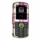 Hard Plastic Design Cover Case for Samsung Gravity T459 - Hot Pink Check